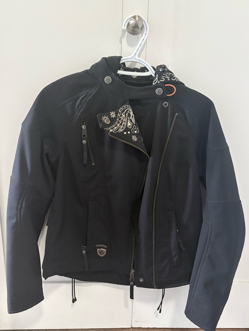 Harley-Davidson Black Women's Hooded Utility Jacket with Bandana Trim
